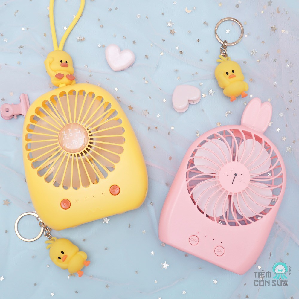 [ TIEMCONSUA ] Quạt Cầm Tay Vịt Vàng Cute