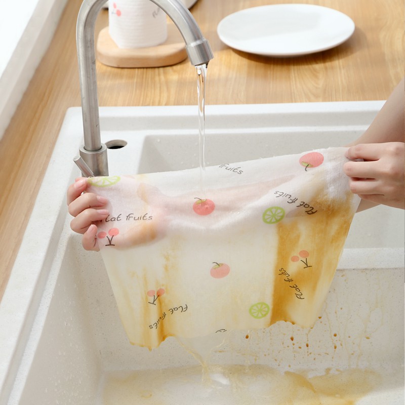 Cuộn Khăn giấy vải khô lau nhà bếp đa năng tiện lợi, thấm hút dầu mỡ, giặt được- BẢN TO