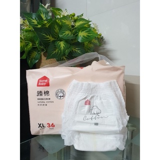 [MUA 2 BỊCH TẶNG 1 KHĂN ƯỚT HOMEBABY] Tã/Bỉm Quần HomeBaby Natural Cotton L39/XL36/XXL33/XXXL30