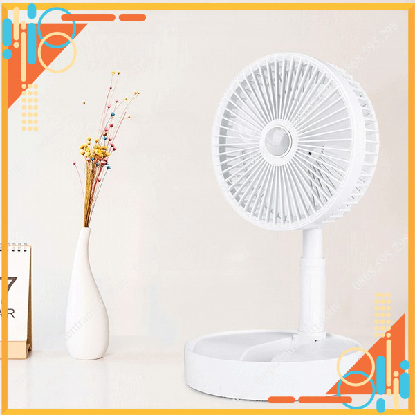 QUẠT SẠC KÈM ĐÈN TÍCH ĐIỆN JH- 2028 CÓ THỂ GẤP GỌN THÀNH BÁNH XE⭐️ NEW | BigBuy360 - bigbuy360.vn