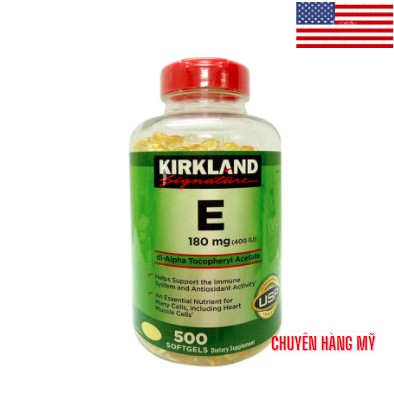 CHÍNH HÃNG Vitamin E 400ui Kirkland - Đẹp da: 500v - Mỹ