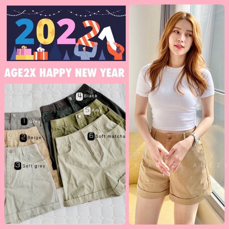 ⚠️CHÁY HÀNG⚠️ Quần short nữ, quần short ống rộng, lưng cao, Chính Hãng AGE2X, lên Phom Siêu Yêu, siêu hack dáng