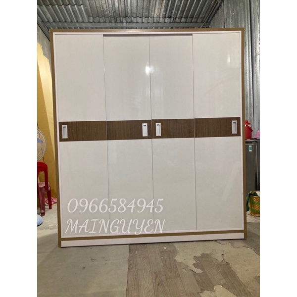 Tủ nhựa đài loan 4 cánh lùa cao 1m8 ngang 1m6 freeship hcm 15km
