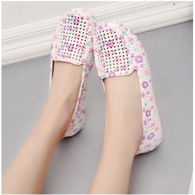 Giầy nhựa hoa mềm dẻo đi mưa