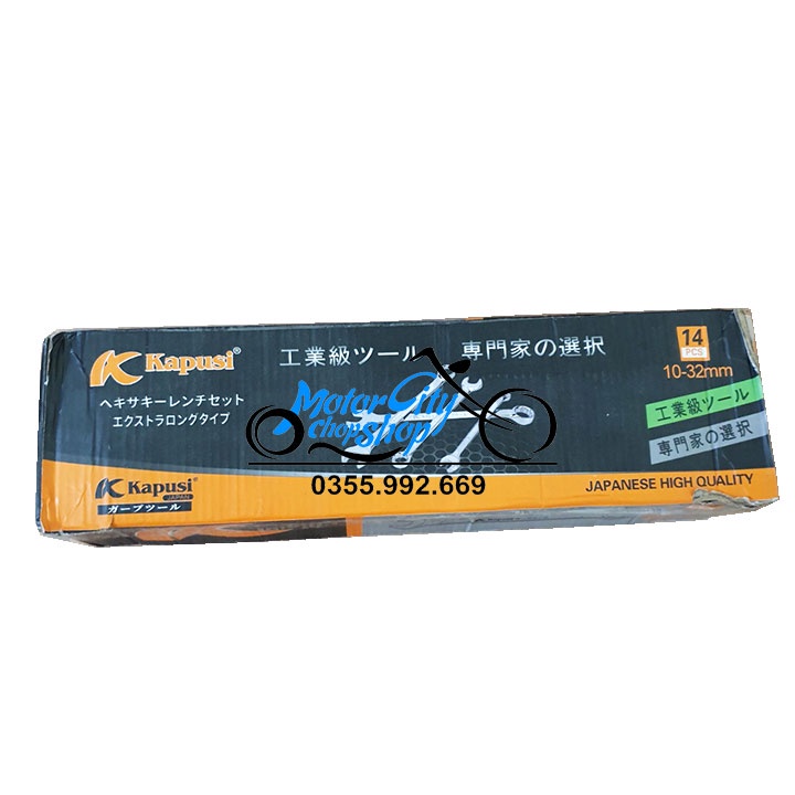 Bộ cờ lê vòng miệng hãng Kapusi Nhật Bản 14 chi tiết từ 10-32mm