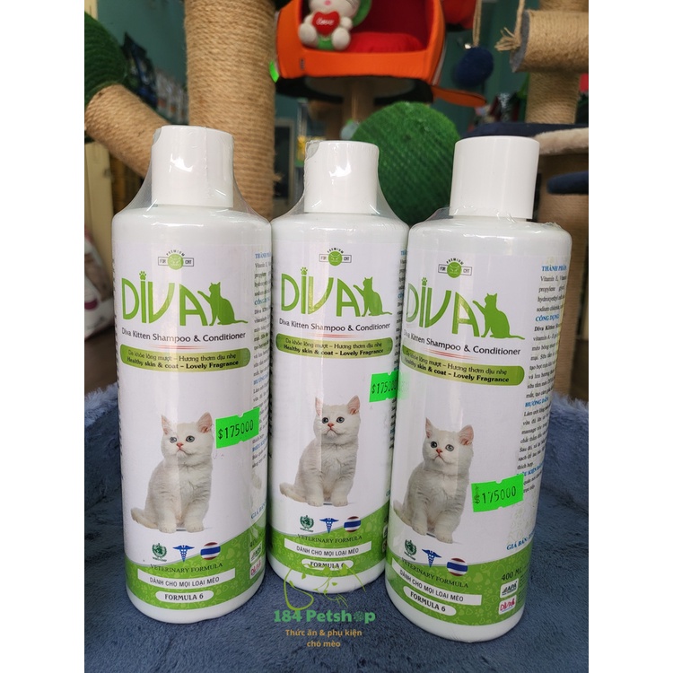 Dầu gội và dầu xả DIVA cho mọi loại mèo