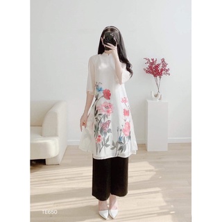 Áo dài  cách tân 4 tà tơ lụa Hàn
