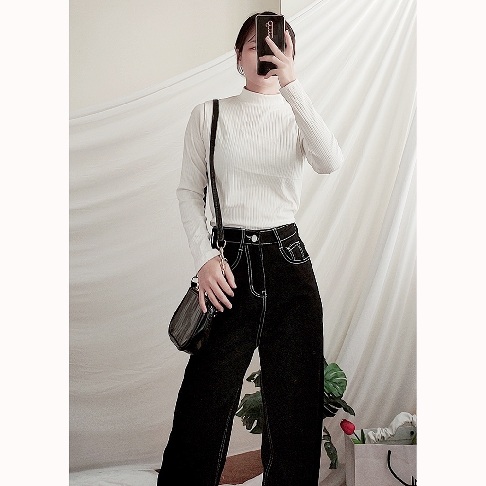 Áo thun gân cổ cao dài tay RM003