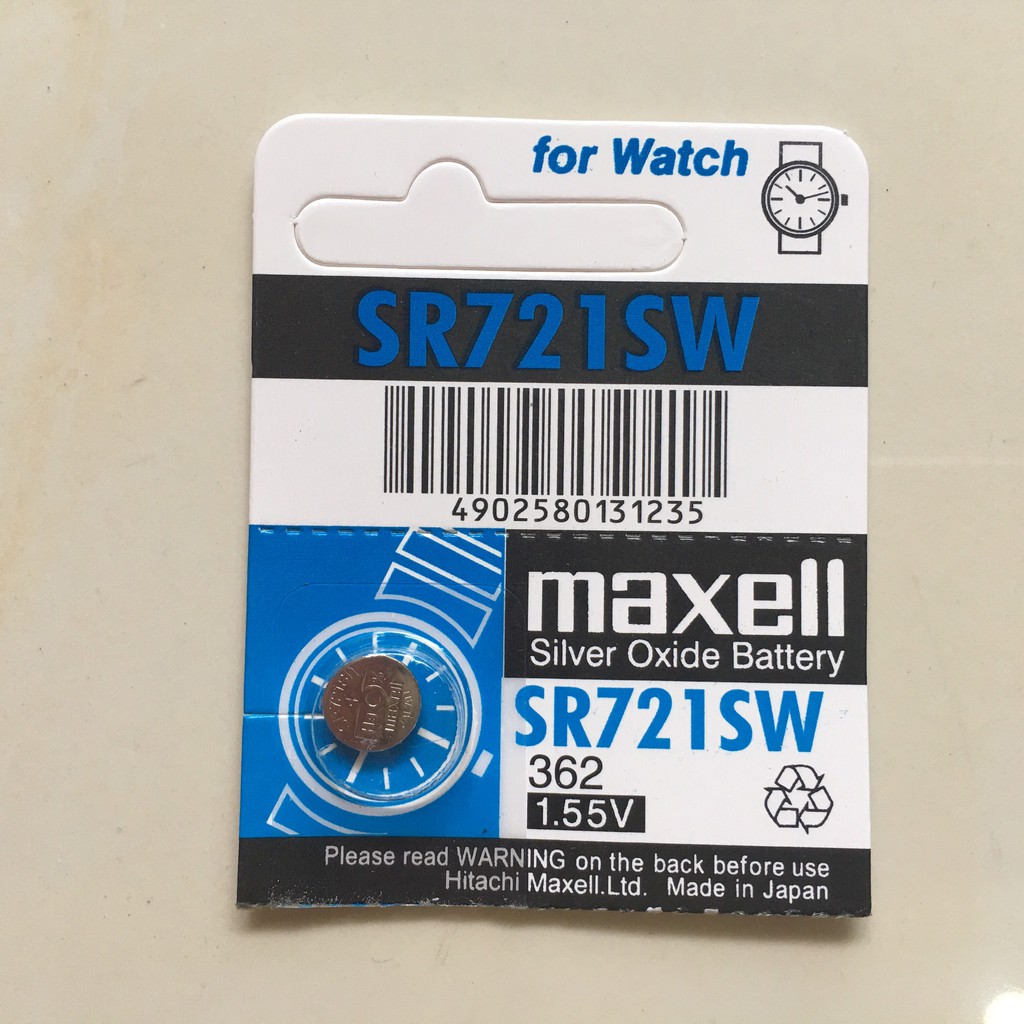 Vỉ  1 viên pin đồng hồ Maxell 721 SR721SW 362 HPM721 Nhật Bản