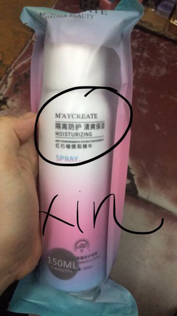 Xịt chống nắng trắng da Maycreate 150ml