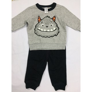 bộ nỉ bé trai carter’s khủng long xám