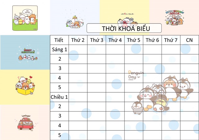 3 Thời khoá biểu dễ thương , thời khoá hiểu hình ngộ cute | Shopee Việt Nam