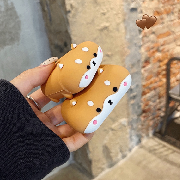 Case Airpods 1/2/3/Pro Chú Chó Corgy Nằm , Ốp Airpods Cute  - Mã TZAP377
