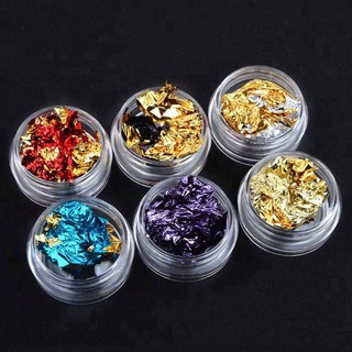 Giấy bạc màu ( set 6 hủ ) trang trí nail