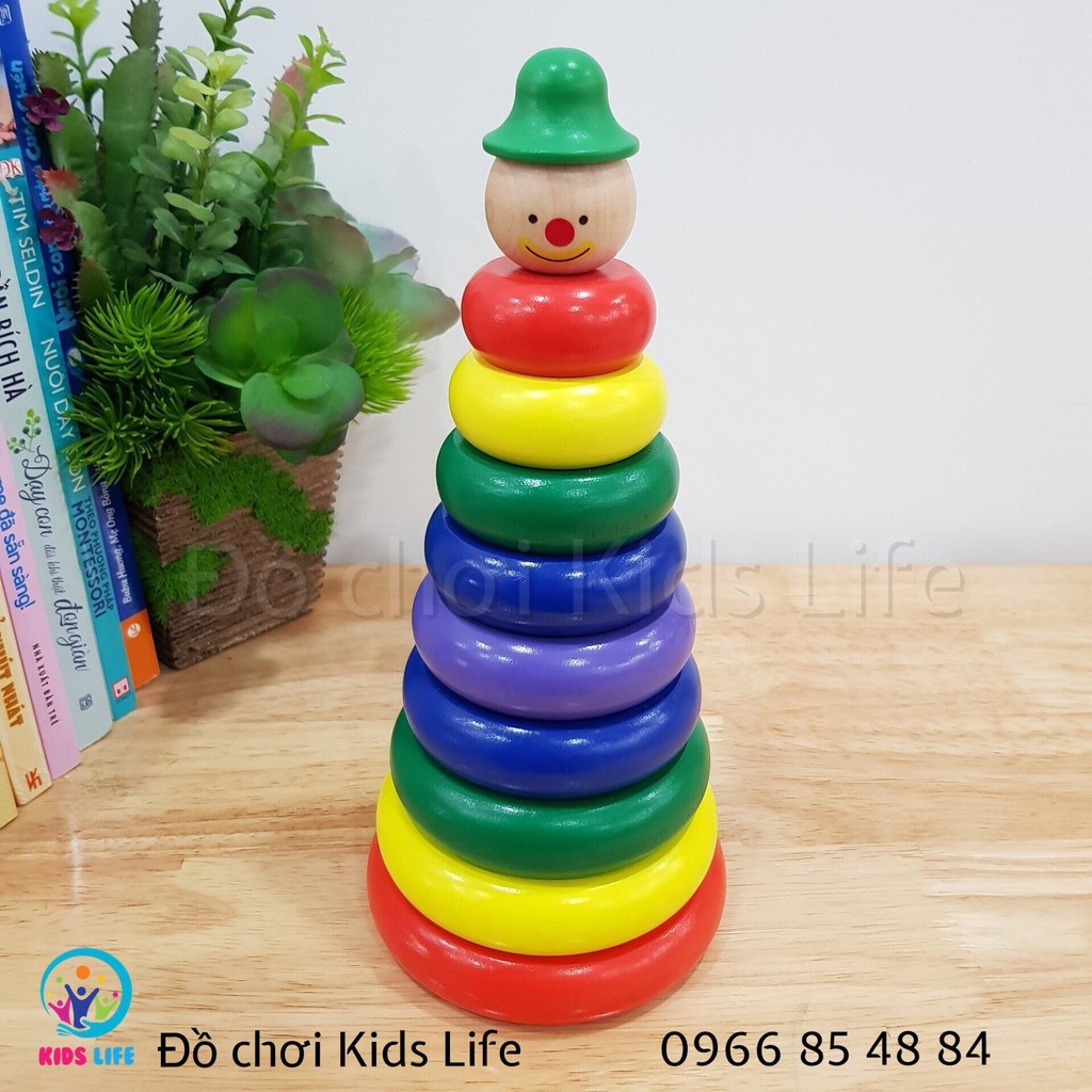 Đồ Chơi Giáo Dục – Đồ Chơi Xếp Tháp – Nhiều Màu – Hình Chú Hề