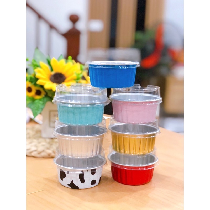 Hộp nhôm đựng bánh  combo 50 cup nhiều màu