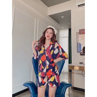 Đồ bộ pijama lụa tay cánh dơi mặc nhà đẹp