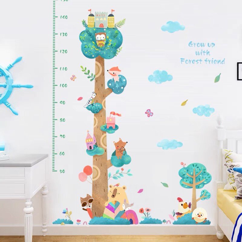 Decan dán tường 3D cho bé thước đo dán tường trang trí phòng ngủ cho bé