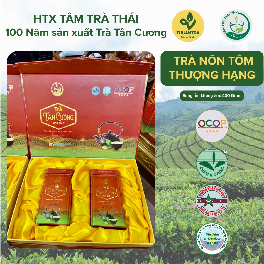 Trà Nõn Tôm Thượng Hạng - HTX Tâm Trà Thái - Trà Thái Nguyên chuẩn VietGap, OCOP 4 Sao (300 Gram)