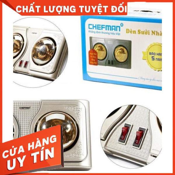 [XẢ KHO+FREE SHIP] Đèn Sưởi Nhà Tắm 2 Bóng 3 bóng Chefman