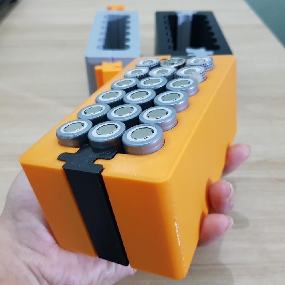 Khuôn đóng cell pin 18650, tháo lắp mở rộng 6 cell 3 hàng