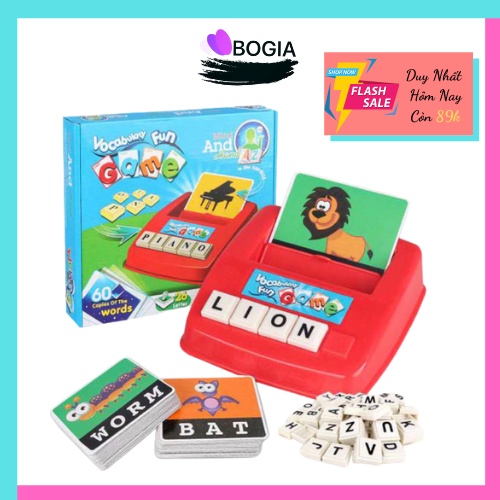 Đồ Chơi Xếp Chữ, Ghép Chữ, Đánh Vần Tiếng Anh Theo Thẻ flashcard - Literacy Fun (Spelling) Game