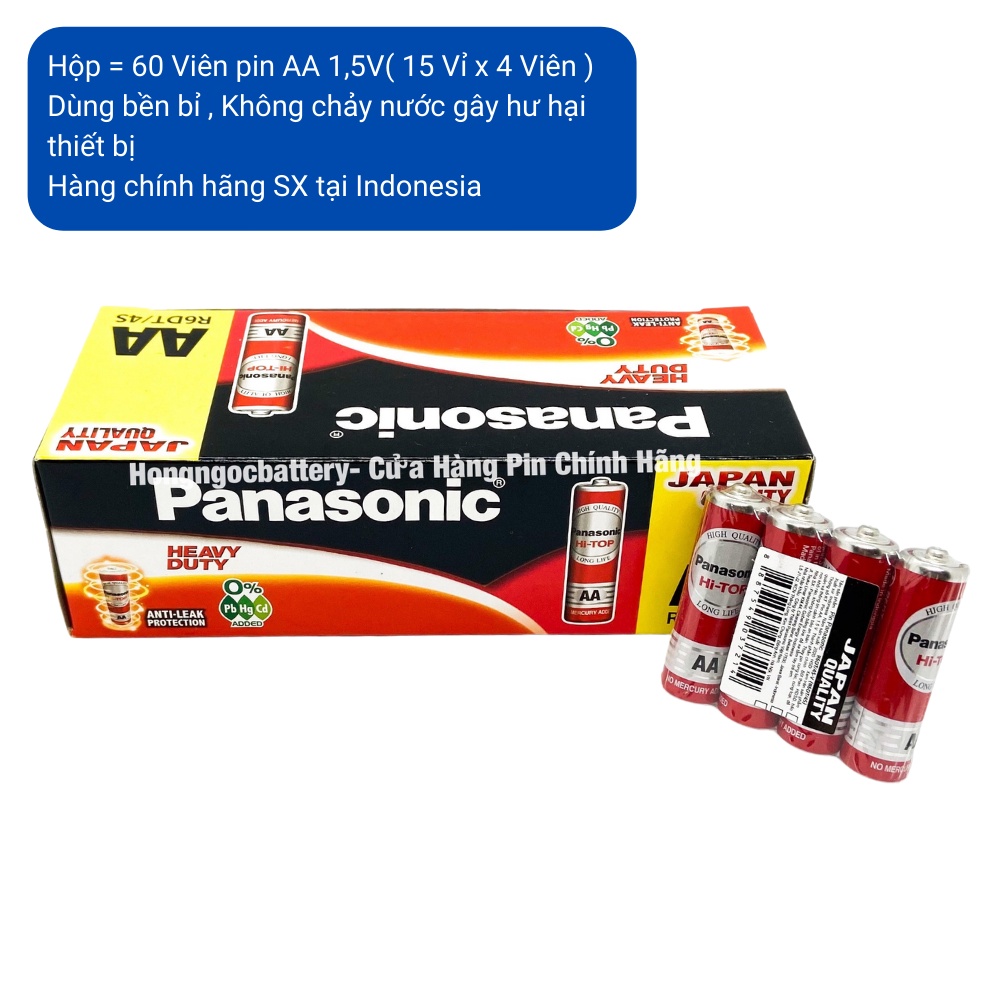 Hộp Pin AA tiểu Panasonic 60 viên R6DT/4S hàng nhập khẩu indonesia