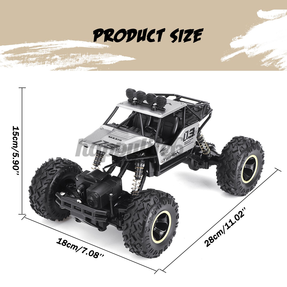 RC ROCK CRAWLER Xe Địa Hình Điều Khiển Từ Xa 2.4g Tỉ Lệ 1 / 16 28cm Kèm Phụ Kiện