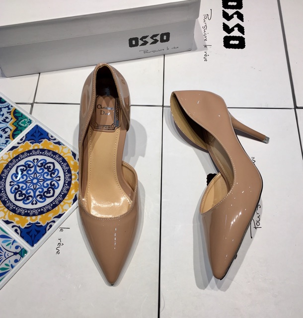 Giày hở eo 7cm gót sơn
