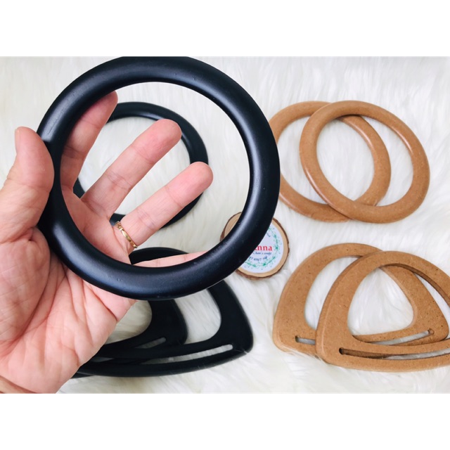 Một Cặp Quai Gỗ Làm Túi size M 13,5cm
