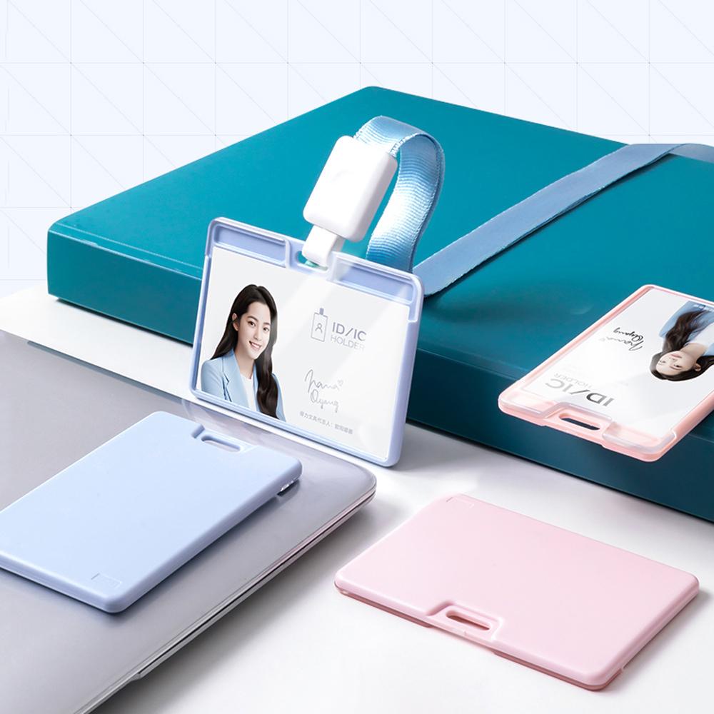 PEWANY Bao Da Đựng Thẻ Tên Kèm Dây Đeo Thời Trang Ốp