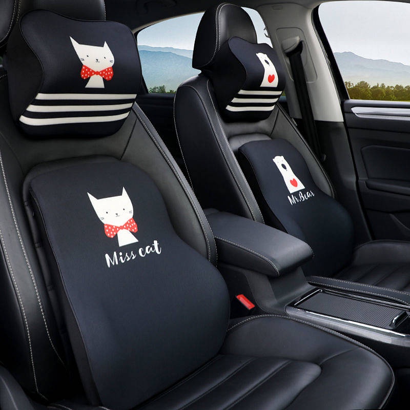 Automotive Headrest Waist Pillow Car Backrest Pillow Lumbar Cushion Cute Cartoon Car Supplies Four Seasons Universal Pillow and Cushion Suit car accessories dy3r