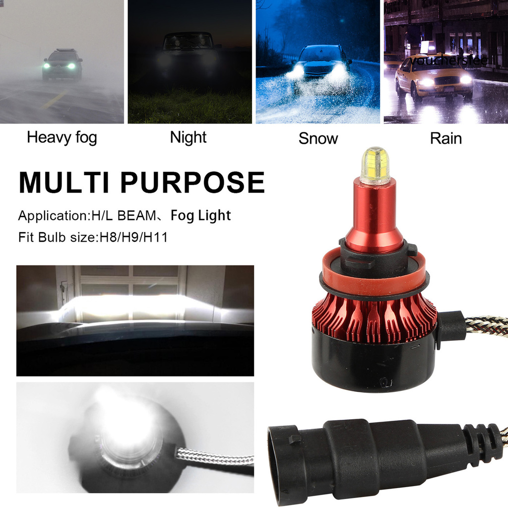 (Hàng Mới Về) Bộ 2 Bóng Đèn Led H1 H4 H7 H11 8w 6500k Cho Xe Hơi