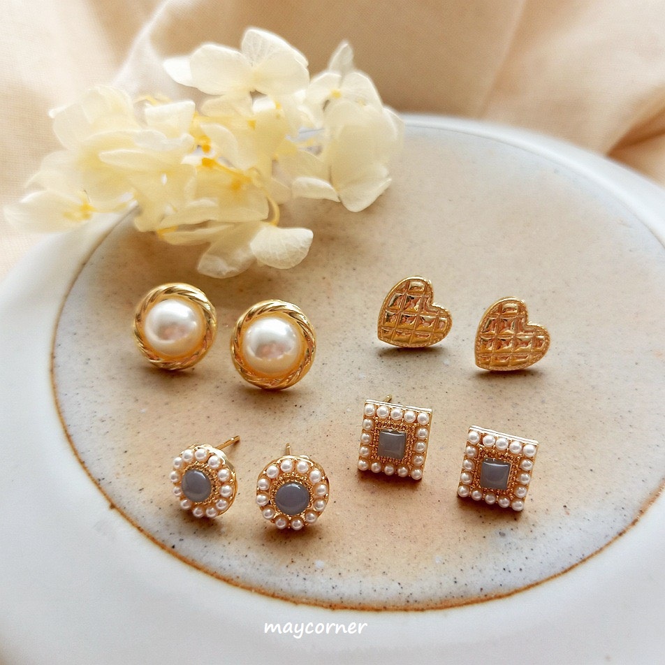 Khuyên tai cao cấp mạ bạc 925 đính ngọc