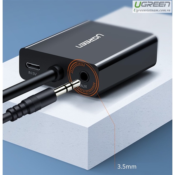 Cáp chuyển đổi VGA to HDMI + Audio chính hãng Ugreen 60814 cao cấp