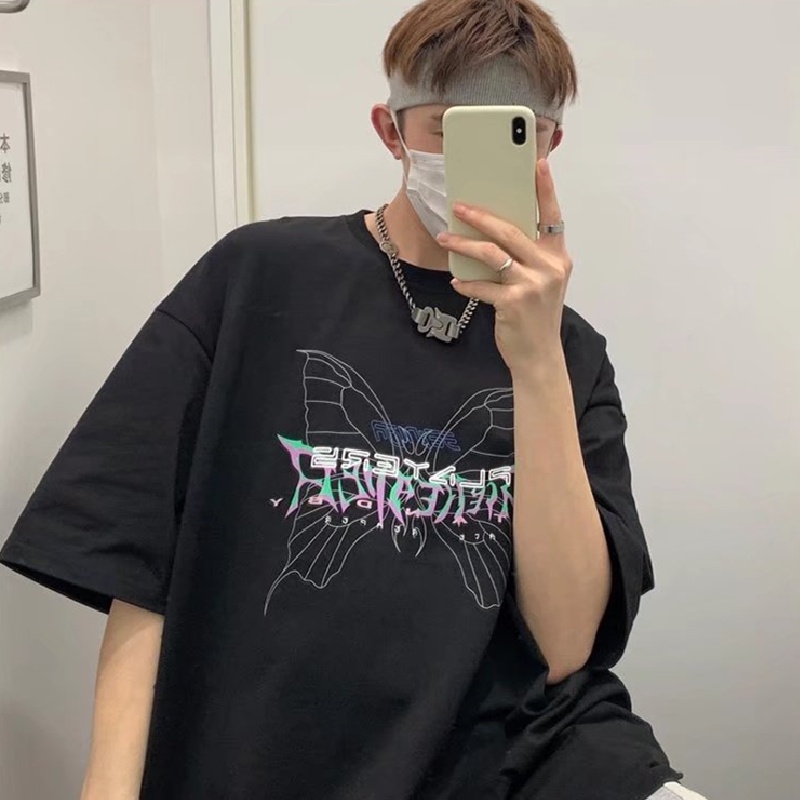 Áo Thun Tay Ngắn Dáng Rộng In Chữ Thời Trang Mùa Hè Cho Nam Size M-5XL