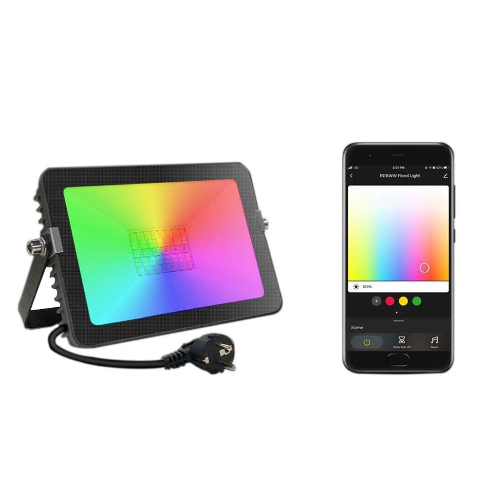 Đèn pha LED RGB công suất cao 30W ngoài trời chống nước IP66 kết nối bluetooth
