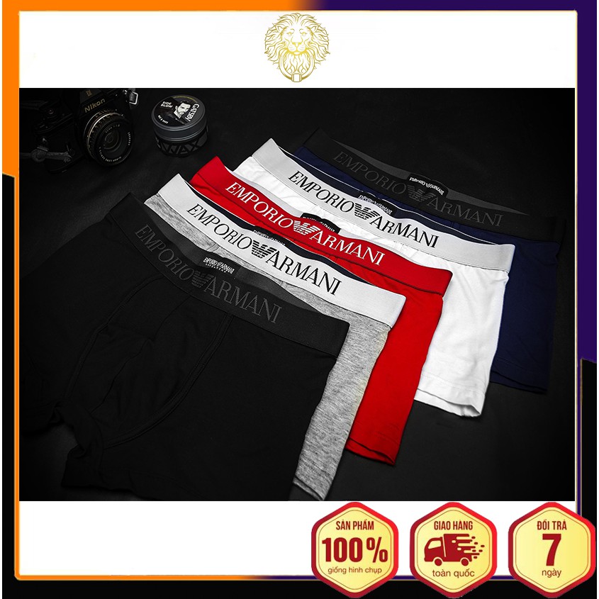 Quần lót nam boxer cotton EMPORIO - ARMANI thoáng máy , co giãn bốn chiều , ôm chọn vòng ba - đồ lót nam