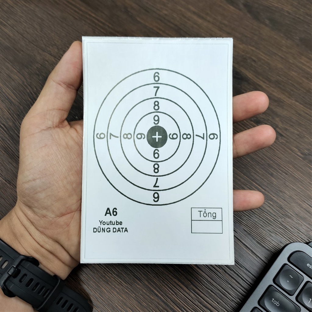 100 Bia tập bắn và thi đấu Ná Cao Su Khổ giấy A6 10x15cm loại decal có keo dán sẵn tiện dụng - DATA SlingShot