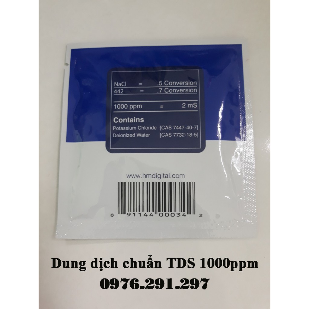 Dung dịch hiệu chuẩn TDS 1000 ppm - HMD Mỹ