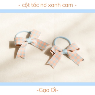 Set cột tóc bé gái caro phong cách Hàn Quốc