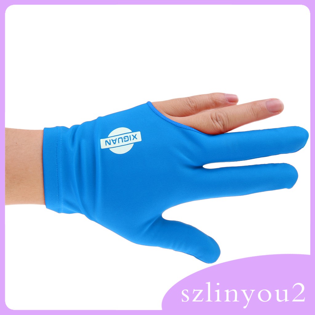 Găng Tay Trái / Phải Chơi Bida Ba Ngón Màu Xanh Dương