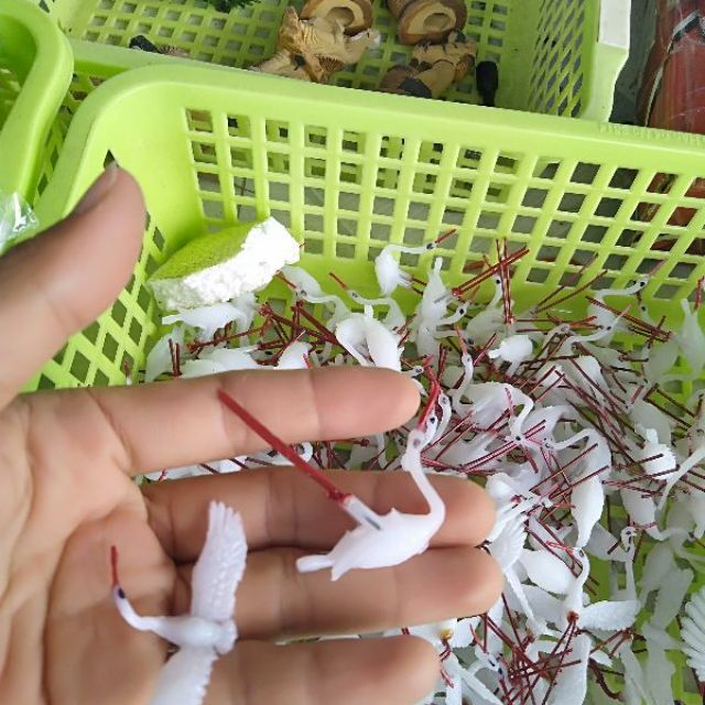 Cặp cò nhựa trang trí tiểu cảnh, mô hình