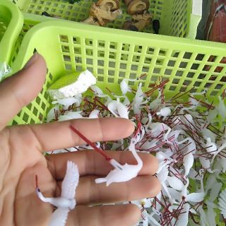 Cặp cò nhựa trang trí tiểu cảnh, mô hình