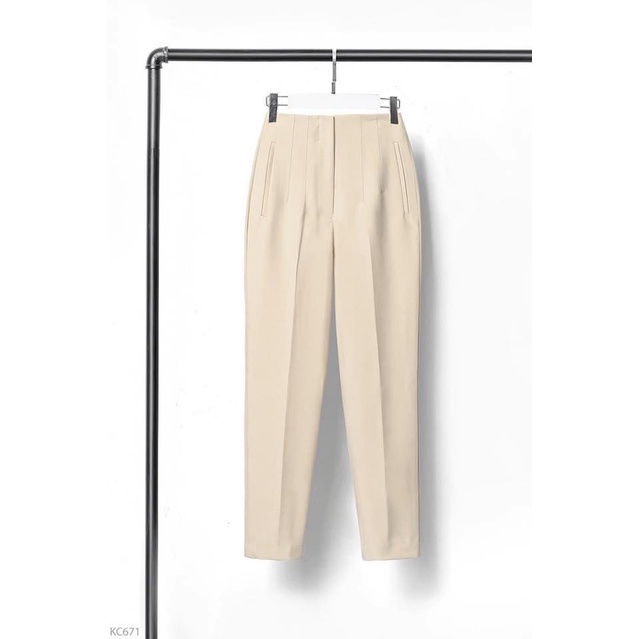 HOT Quần Baggy Cạp Cao Cúc Lệch Siêu Tôn Dáng