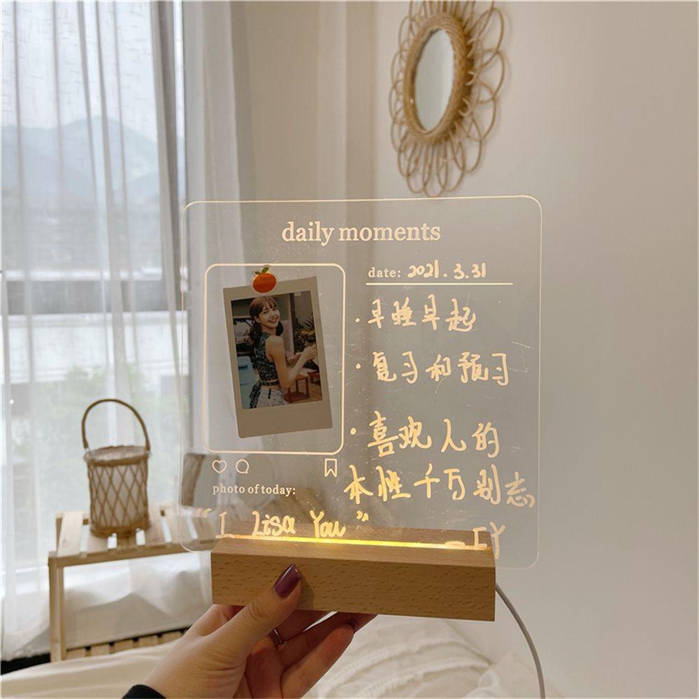 PEWANY Bảng Ghi Chú Có Đèn Led Kèm Bút Tiện Dụng Trang Trí Phòng Học