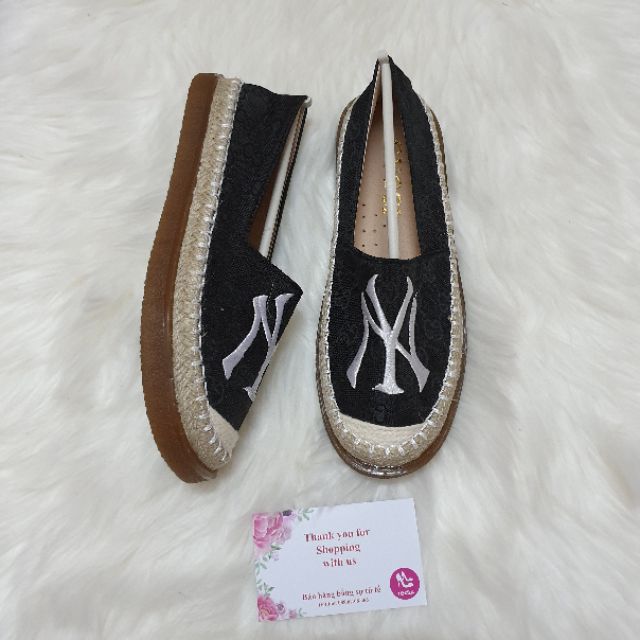 [Clip tự quay + ảnh thật] Giầy SLIPON cói NY trần chỉ trắng | BigBuy360 - bigbuy360.vn