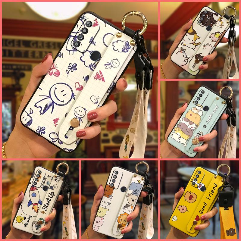 Ốp điện thoại TPU mềm chân đế chống va đập chống nước kèm dây đeo thích hợp cho Vsmart Live4