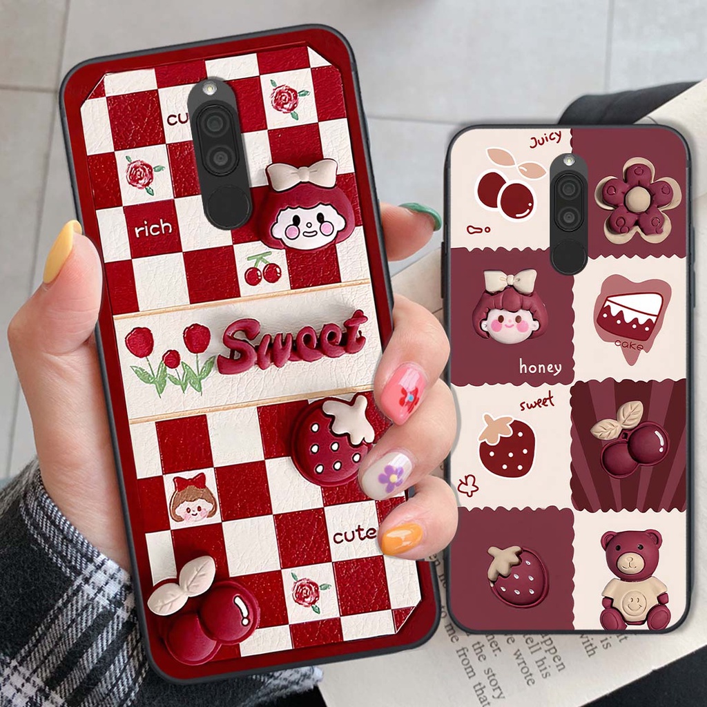 Ốp Xiaomi Redmi 8 in hình trái tim, caro kẹo ngọt đầy cá tính siêu đẹp siêu chất