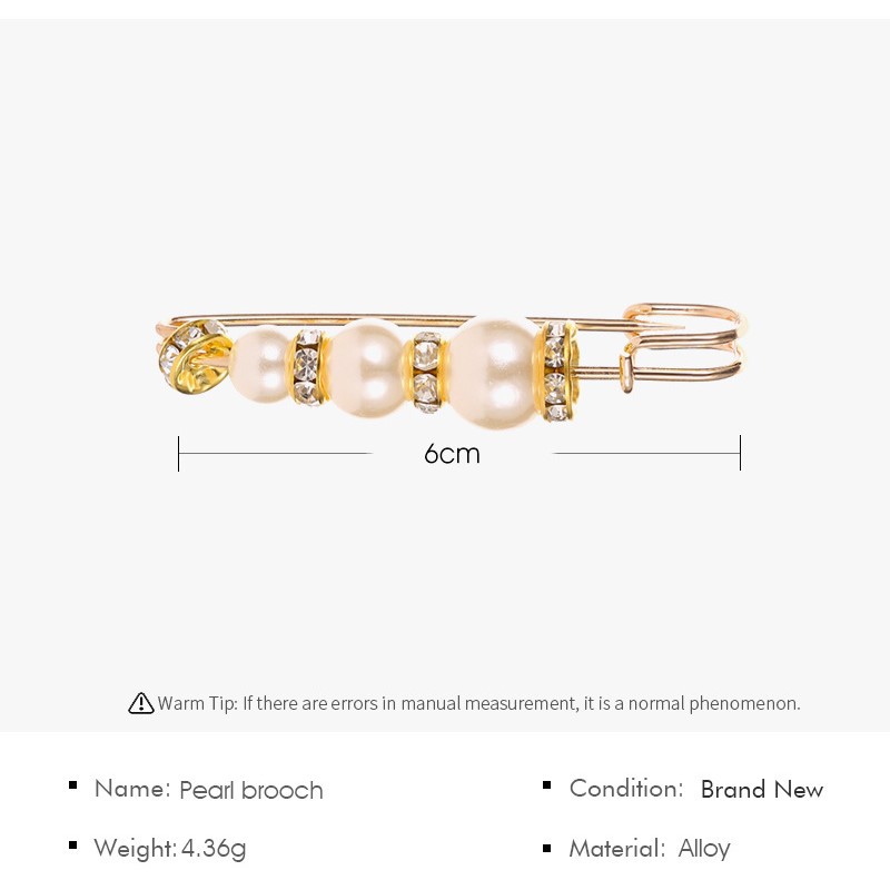 Ghim cài áo thiết kế hoa đính ngọc trai giả thời trang